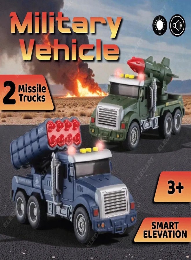 Elecart Military Missiles Vehicles Toy for Kids - Light Music & Operational Parts, Strong Plastic Material, Ideal Toys for 3+ Year Boy - Durable & Engaging Kids Toys for Creative Play (Pack of 2) - Image 2